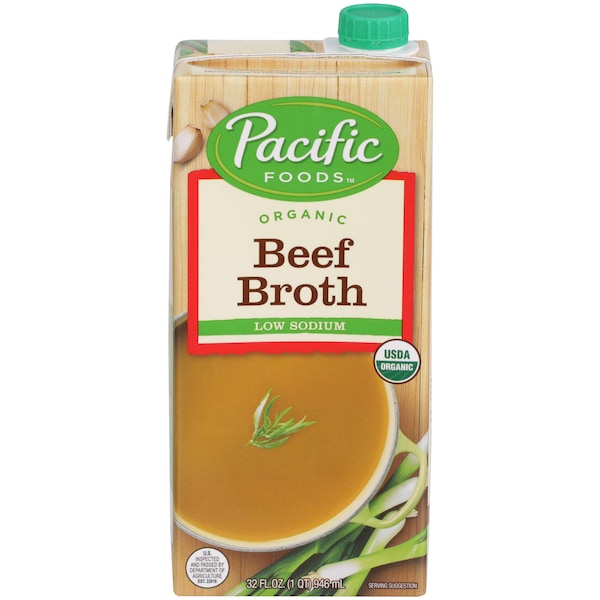 Pacific Foods Pacific Foods Organic Low Sodium Beef Broth 32 fl. oz. Carton, PK12 05436 - main